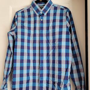 Gently worn Men's Size Medium Blue Gingham Modern Fit Button Down from Express